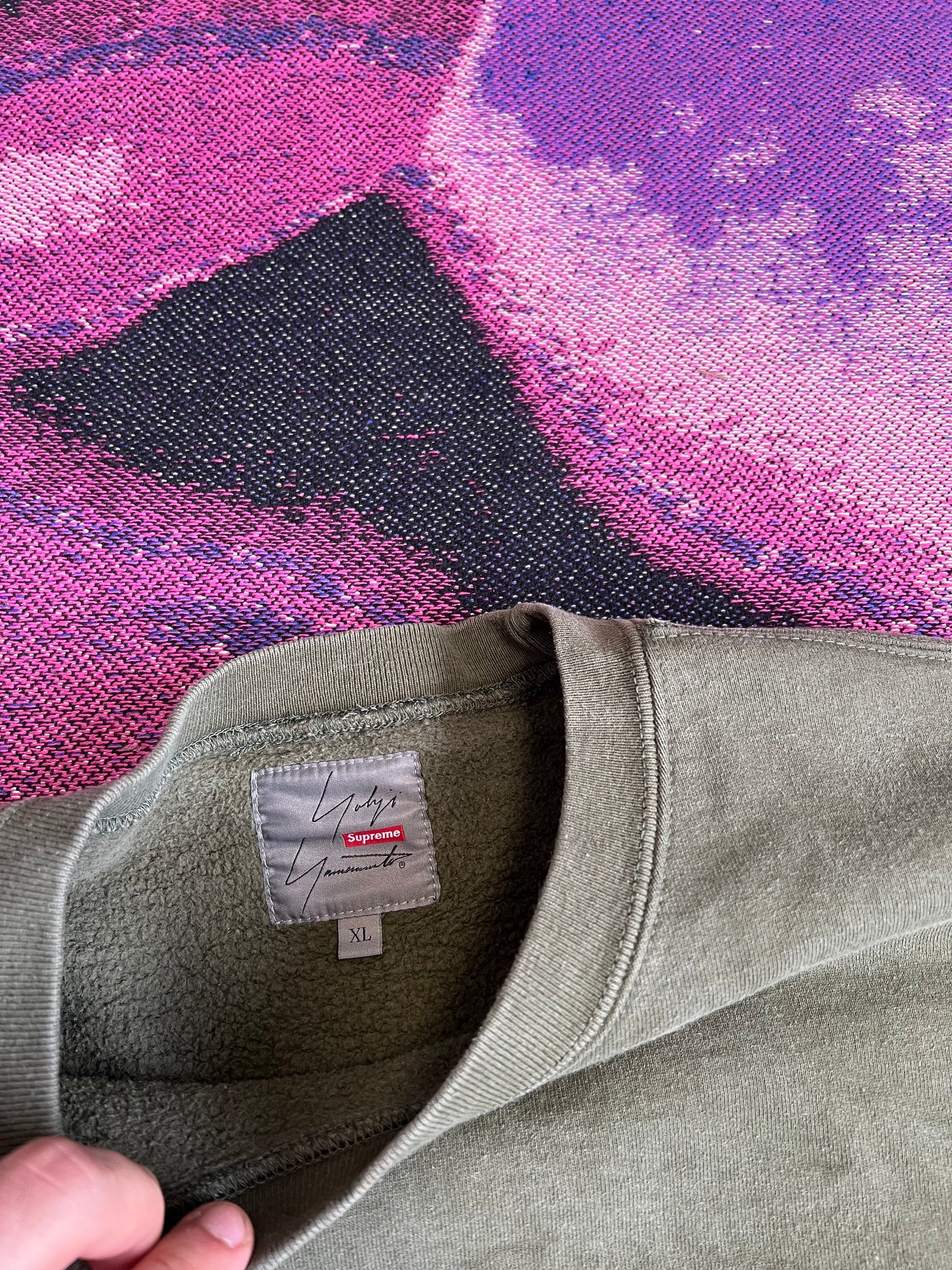 Supreme Y-3 Chest Print Crewneck Khaki