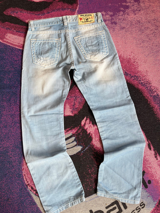 True Religion Jeans Light Blue Denim Washed