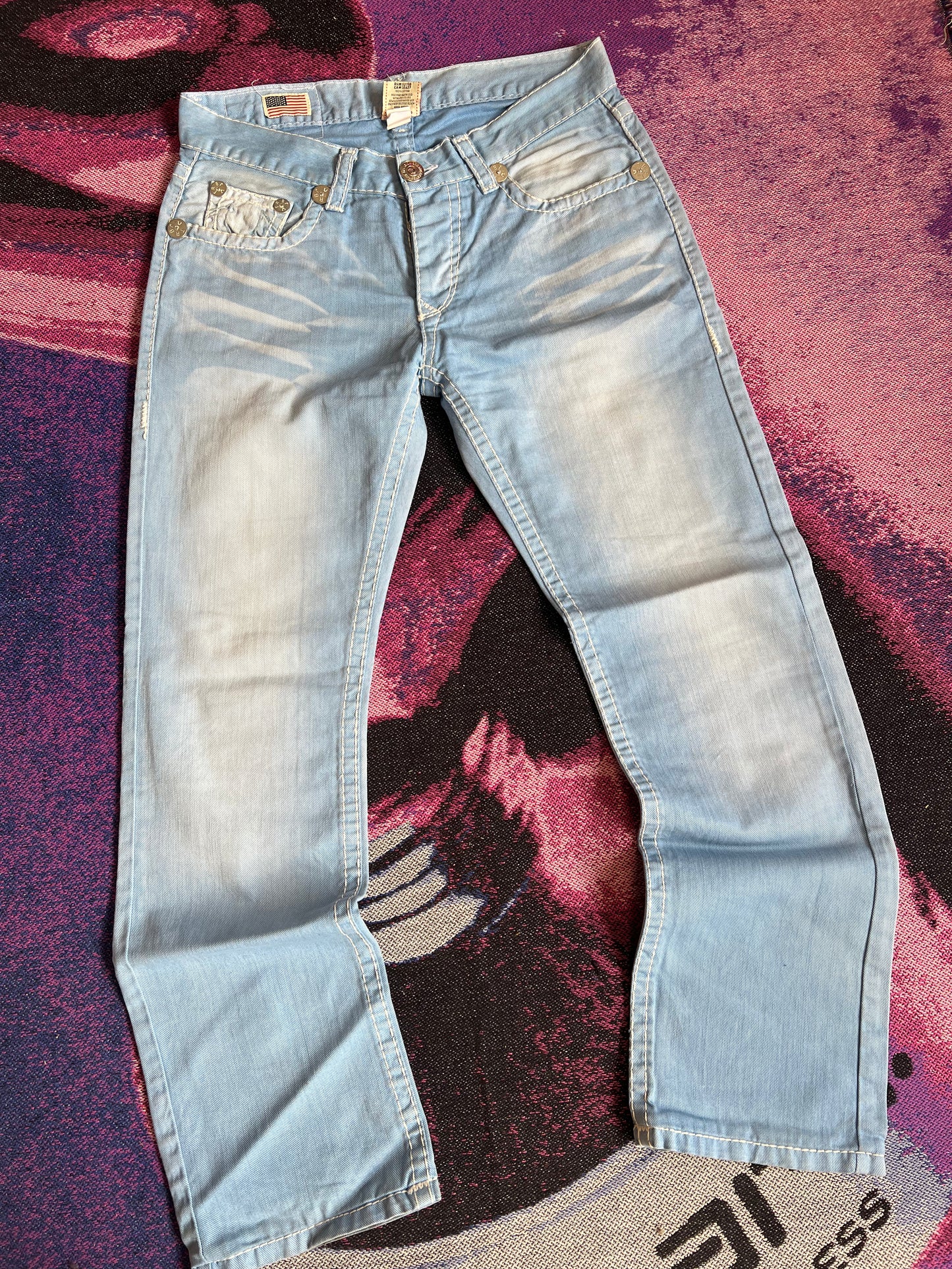 True Religion Jeans Light Blue Denim Washed