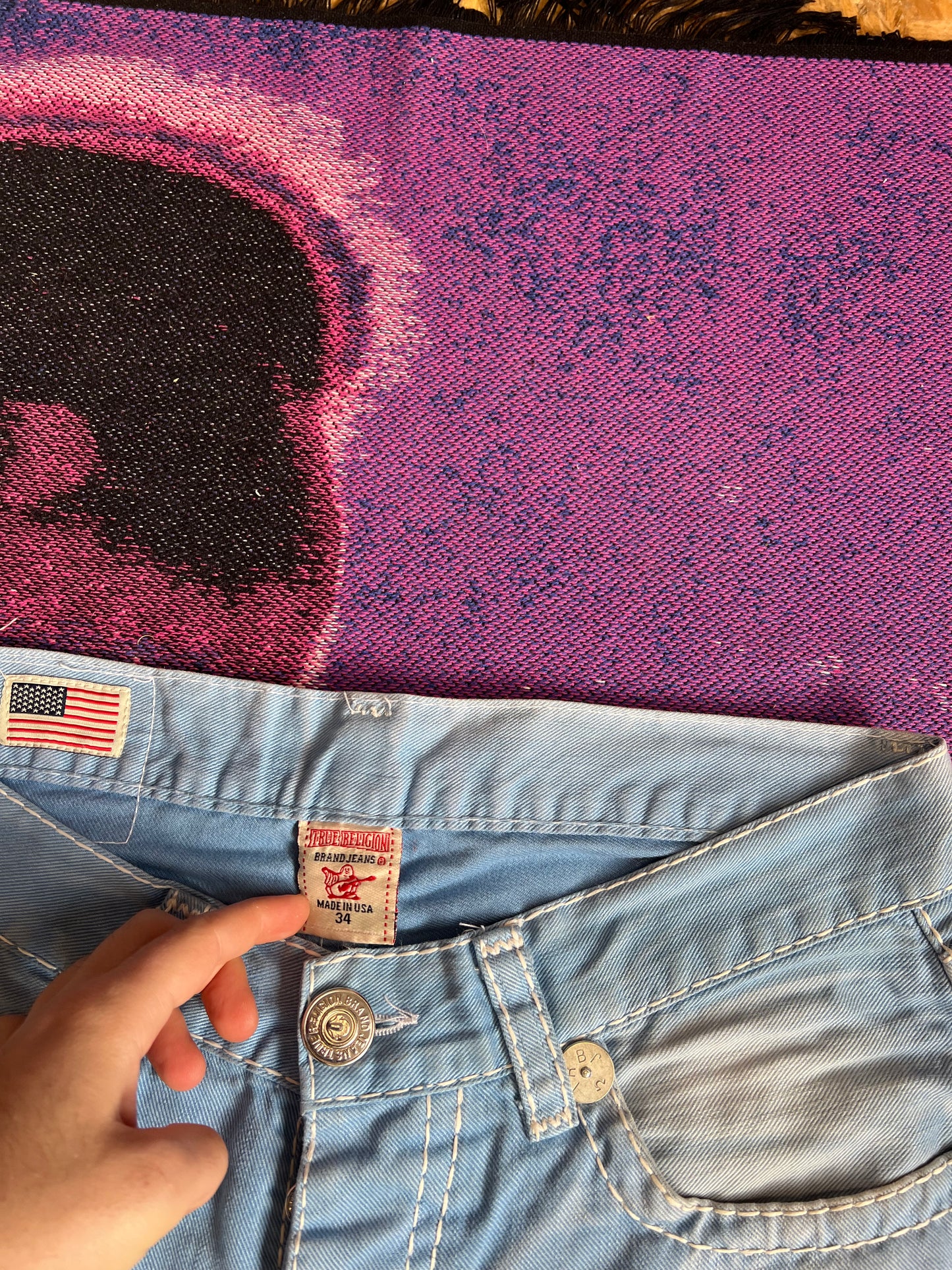 True Religion Jeans Light Blue Denim Washed