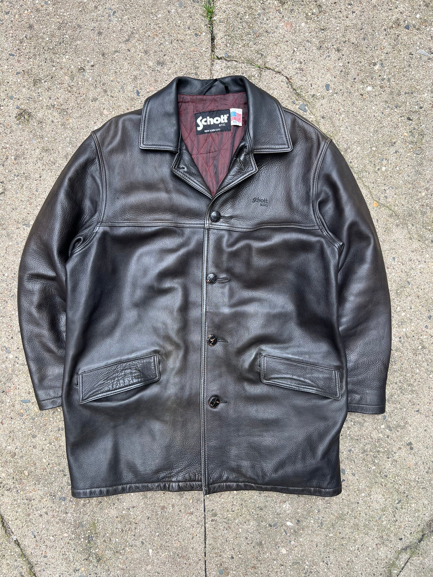 Schott NYC Leather Coat