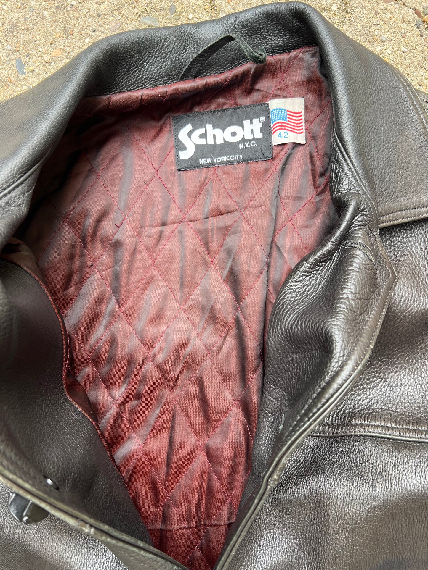 Schott NYC Leather Coat