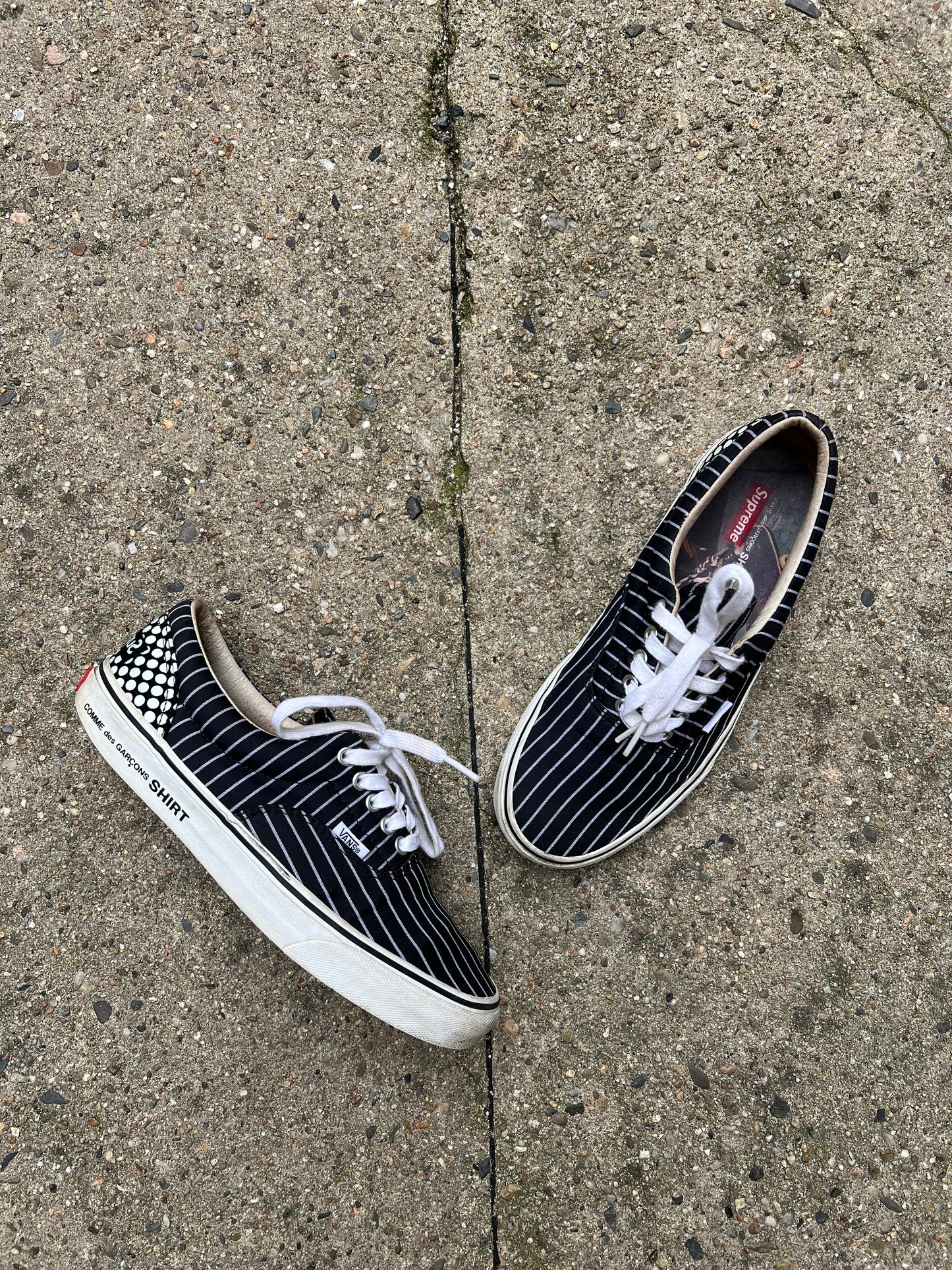 Vans Era Supreme CDG Pinstripe Navy