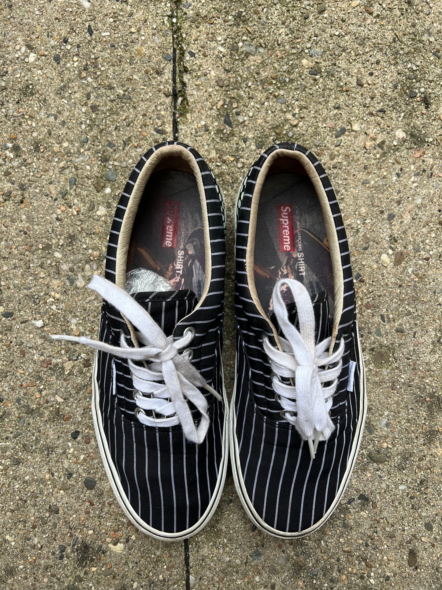 Vans Era Supreme CDG Pinstripe Navy