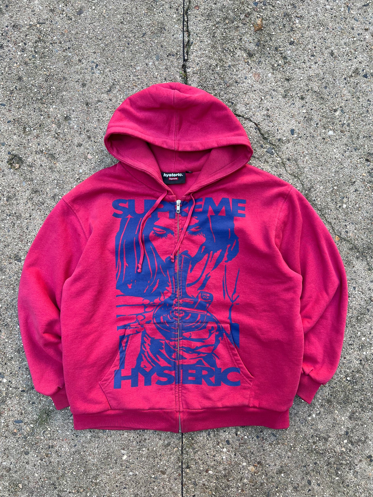 Supreme Hysteric Glamour Thermal Lined Zip Up Hooded Sweatshirt