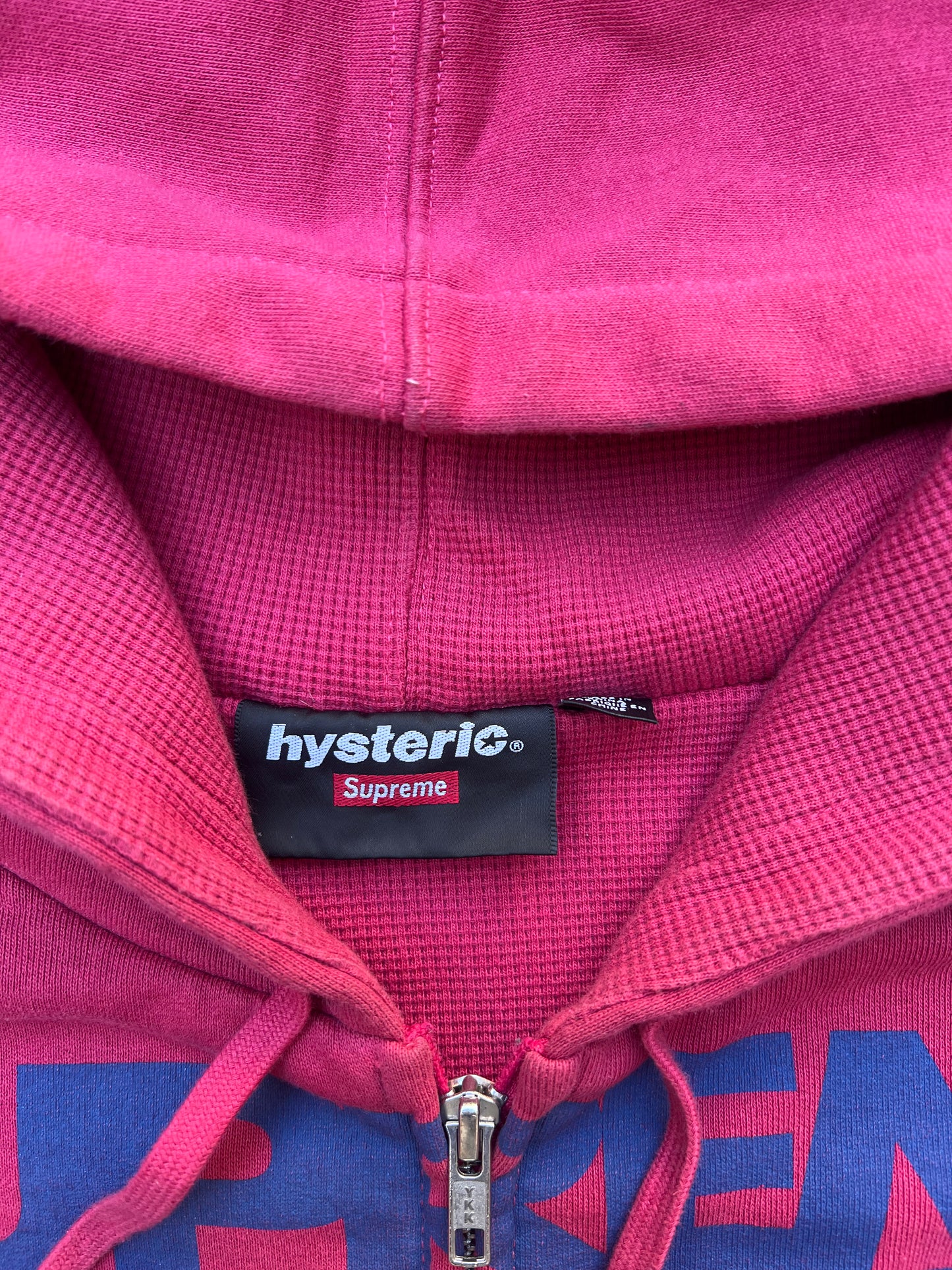 Supreme Hysteric Glamour Thermal Lined Zip Up Hooded Sweatshirt