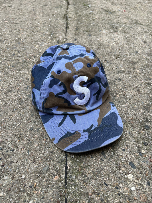Supreme Pigment Coated S Logo 6-Panel Blue Camo