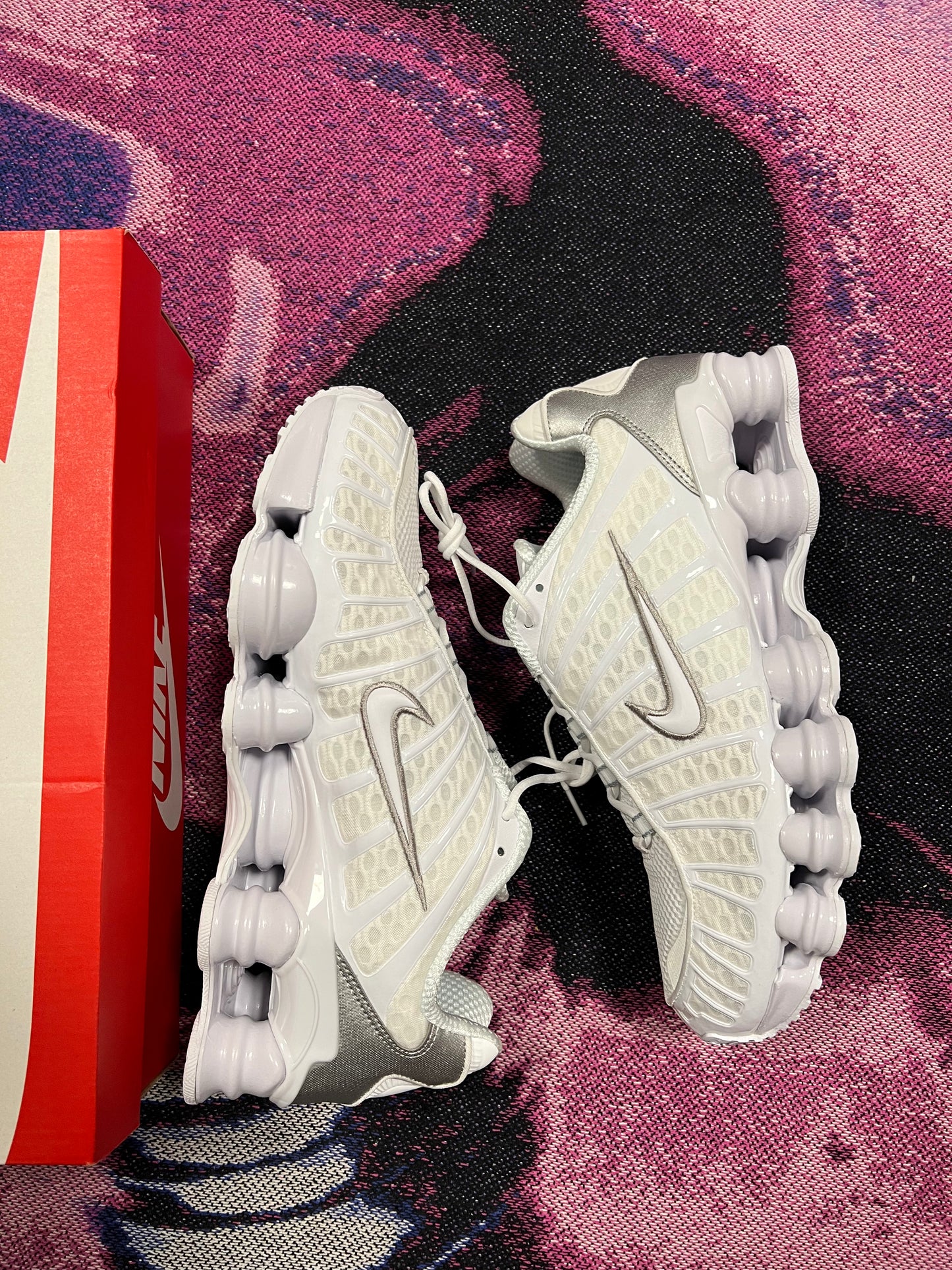 Nike Shox TL White Metallic Silver Max Orange (Women's)