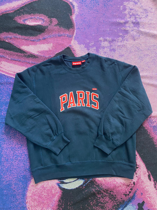 Supreme College Paris Crewneck Blue