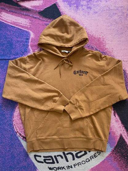 Carhartt WIP Hooded Onyx Script Sweat Hamilton Brown