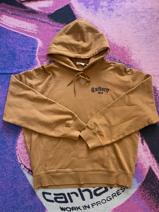 Carhartt WIP Hooded Onyx Script Sweat Hamilton Brown