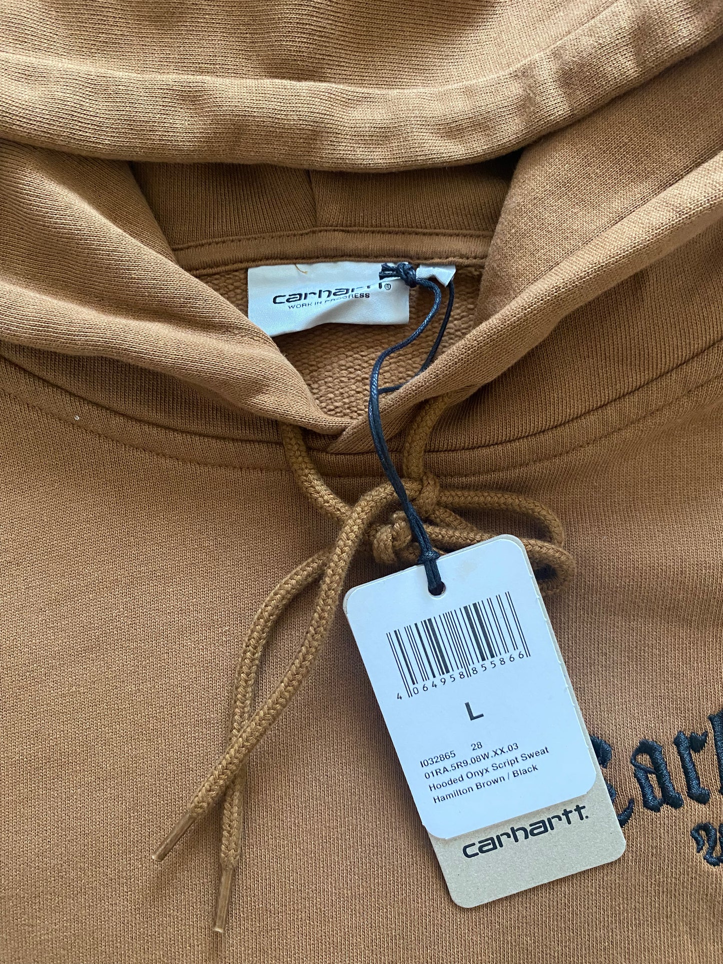 Carhartt WIP Hooded Onyx Script Sweat Hamilton Brown