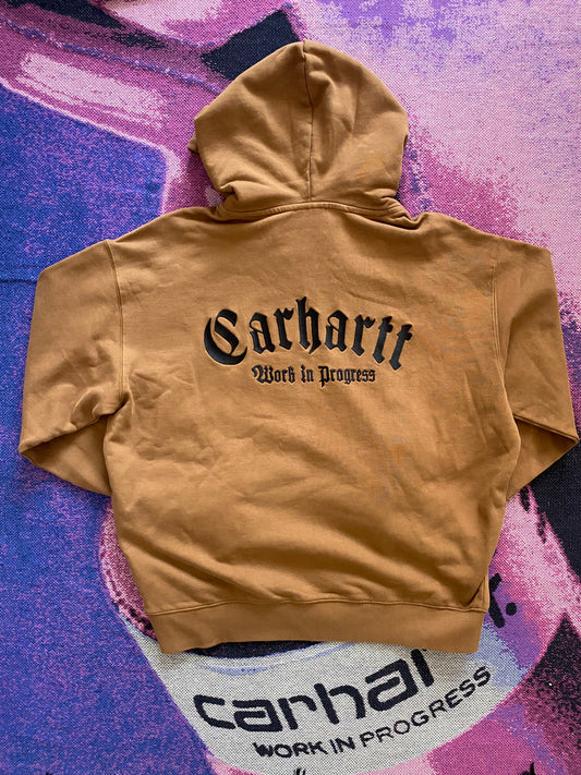 Carhartt WIP Hooded Onyx Script Sweat Hamilton Brown