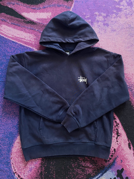 Stussy Tag Logo Hoodie Navy Blue