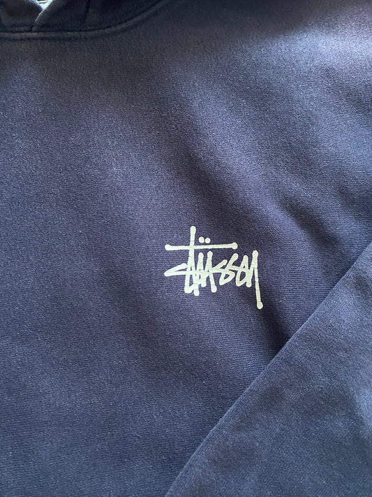 Stussy Tag Logo Hoodie Navy Blue
