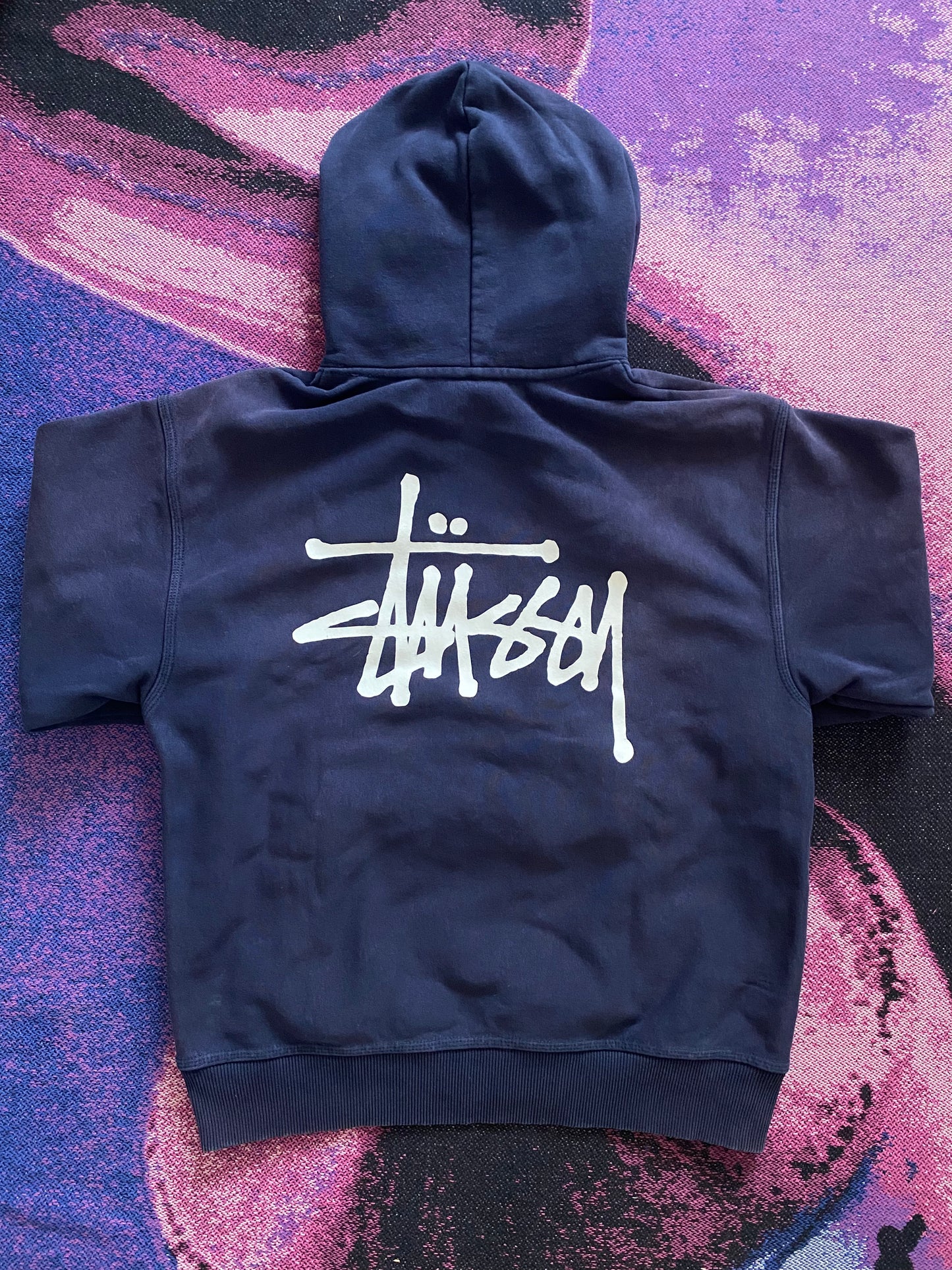 Stussy Tag Logo Hoodie Navy Blue