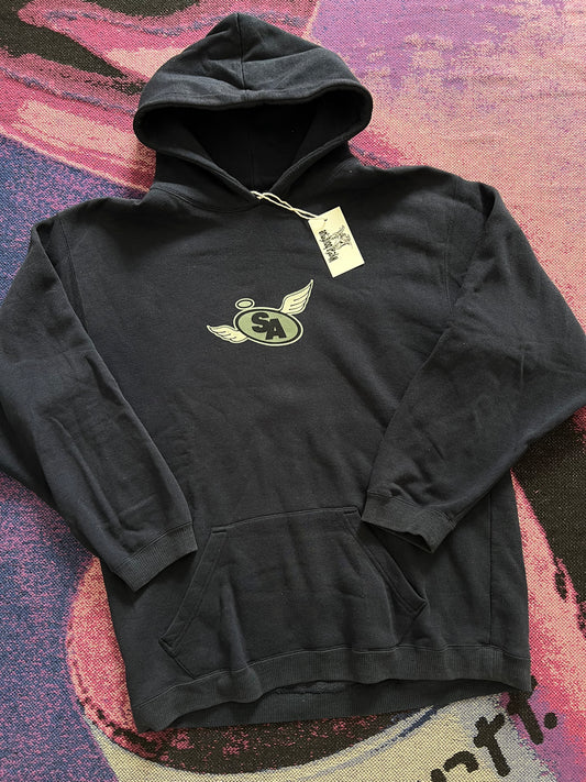 Vintage Stussy 90's Angels Hoodie Blue