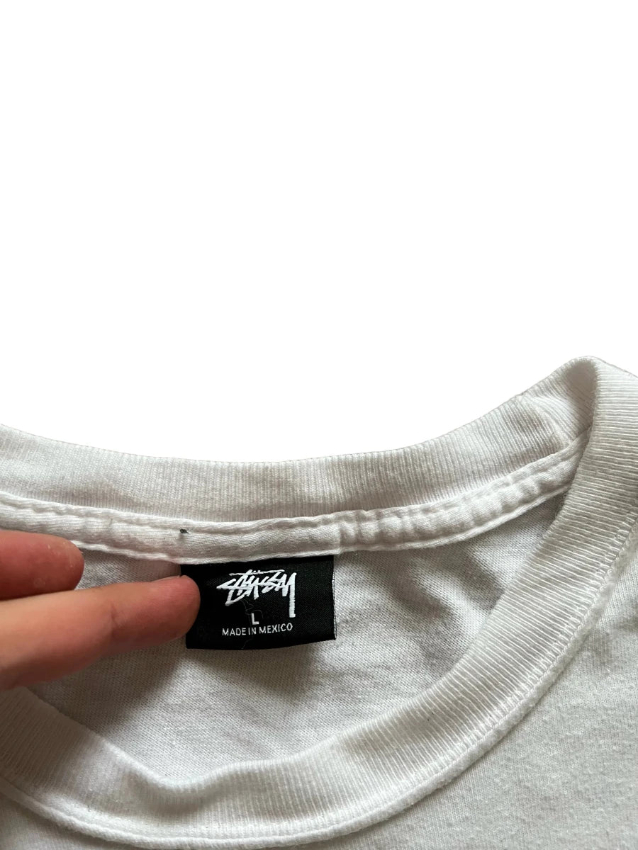 Stussy Chest Print Longsleeve White - Wyat’s Boutique