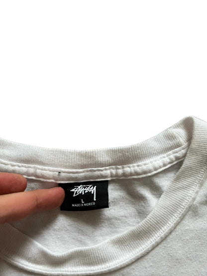 Stussy Chest Print Longsleeve White - Wyat’s Boutique