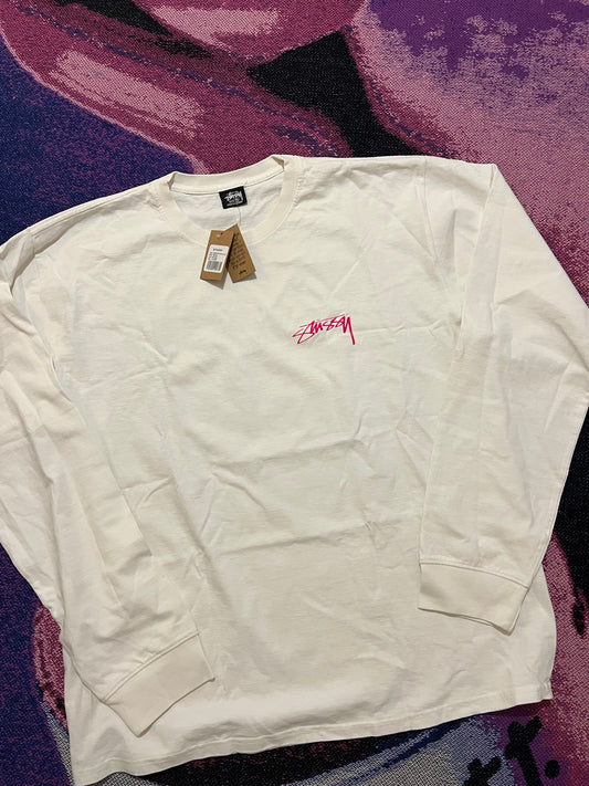 Stussy Sphinx LS T-Shirt White