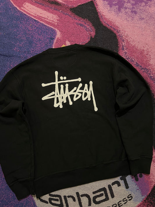 Stussy Basic Logo Crewneck Black