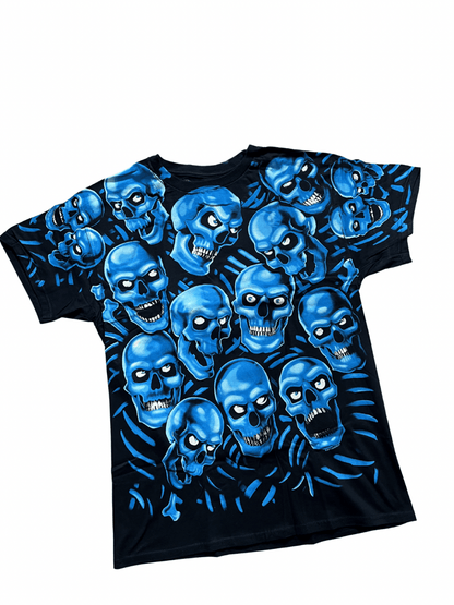 Liquid Blue Skull Pile T-Shirt - Wyat’s Boutique