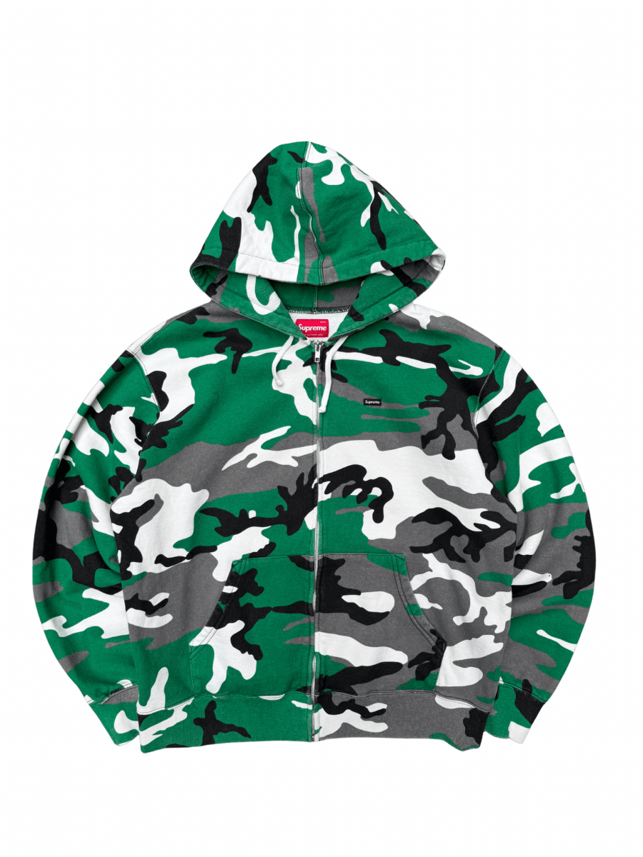 Supreme Small Box Logo Zip Up Hoodie Camo Green - Wyat’s Boutique