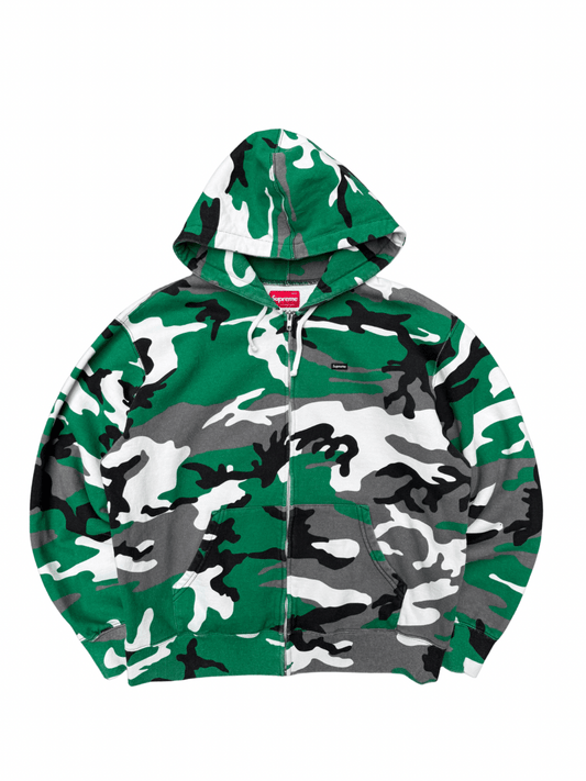 Supreme Small Box Logo Zip Up Hoodie Camo Green - Wyat’s Boutique