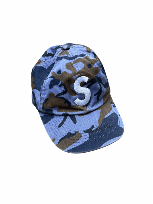 Supreme Pigment Coated S Logo 6-Panel Blue Camo - Wyat’s Boutique